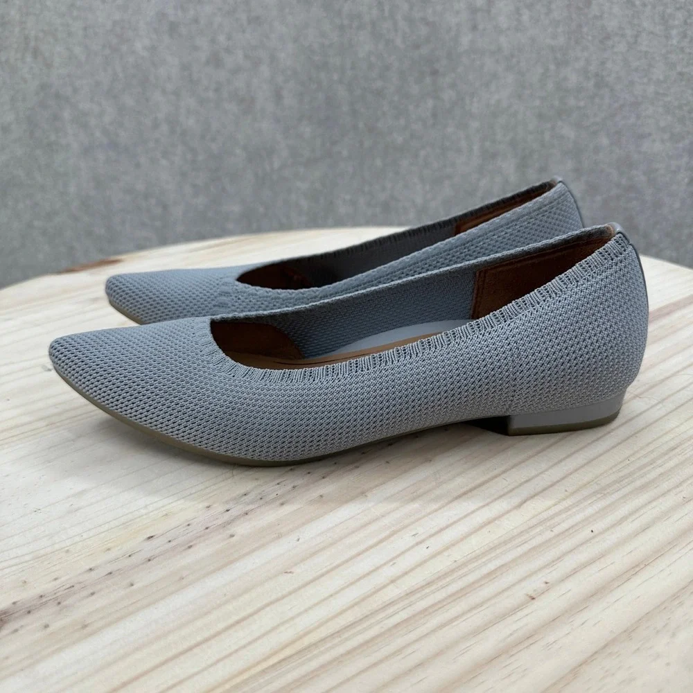 Vionic Dahlia Knit Pointed Toe Ballet Flats 9 Pointed Toe Slip On Comfort Shoes